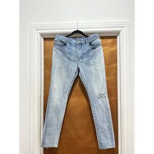 Saint Laurent Women's Light Blue Distressed Jeans D02  M/SK-LW